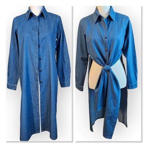 NEW! Moon Orchid Blue Denim Duster Shirt Jacket Shacket.  US Size M.